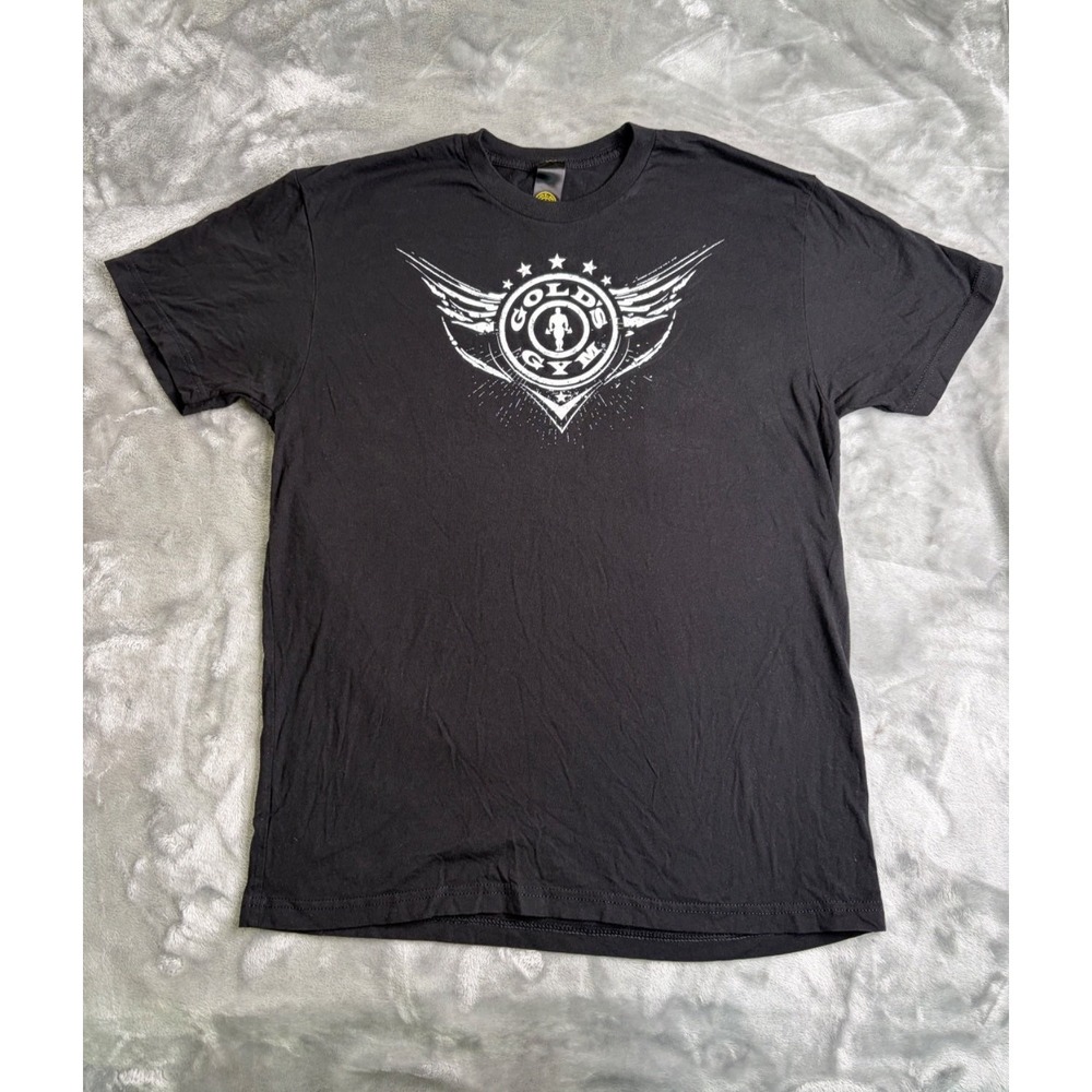 Gold's Gym Men's T-Shirt M Black Short Sleeve Shirt Men Bodybuilding Tee Graphic